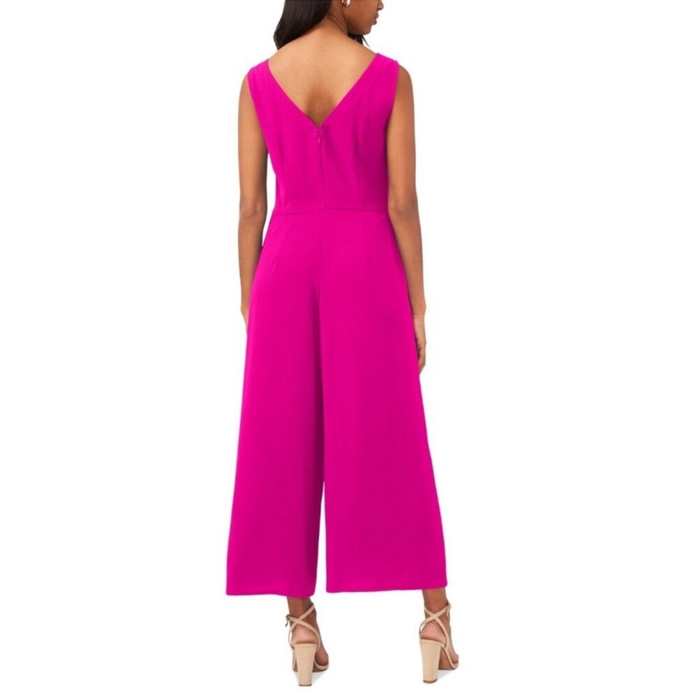 Vince Camuto Women's Sleeveless V-Neck Tie-Waist Jumpsuit Pink Size Small $109 - Picture 9 of 9